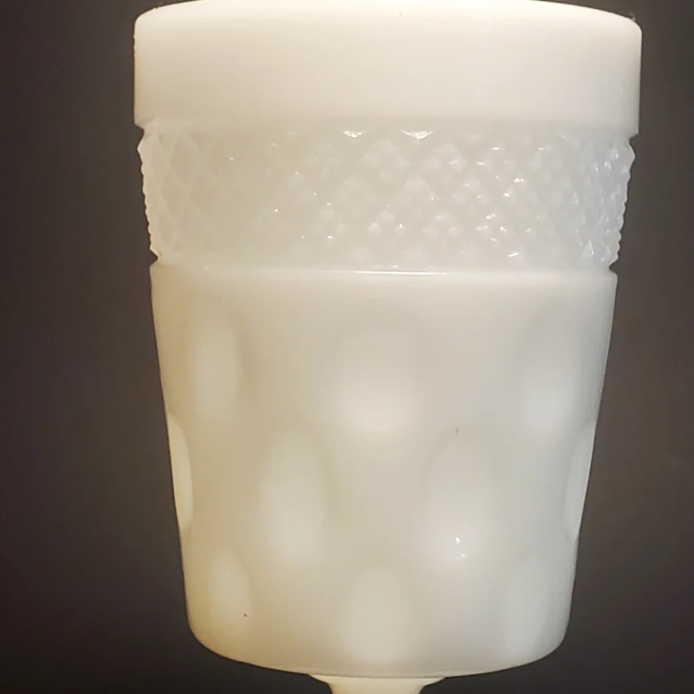 McKEE Vintage OPAL MILK GLASS 1950's Goblet / Pedestal Vase 5-1/2